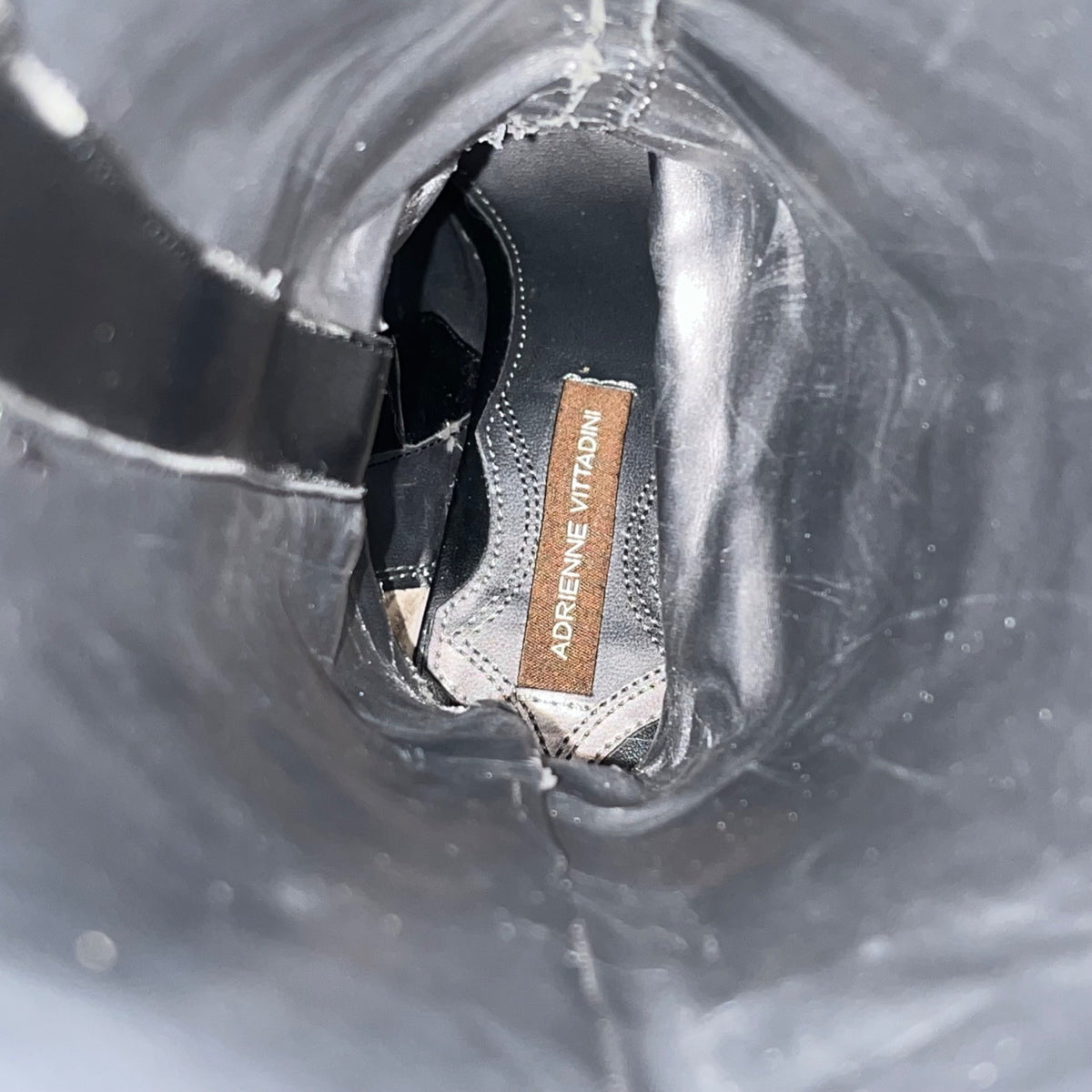 Adrienne Vittadini Women’s Black Leather Knee-High Almond Toe Sunny Boots Sz 6M