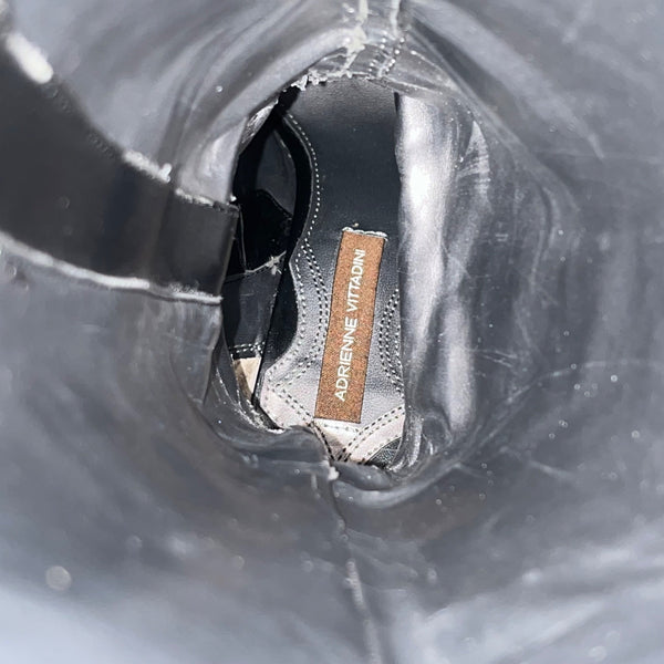 Adrienne Vittadini Women’s Black Leather Knee-High Almond Toe Sunny Boots Sz 6M