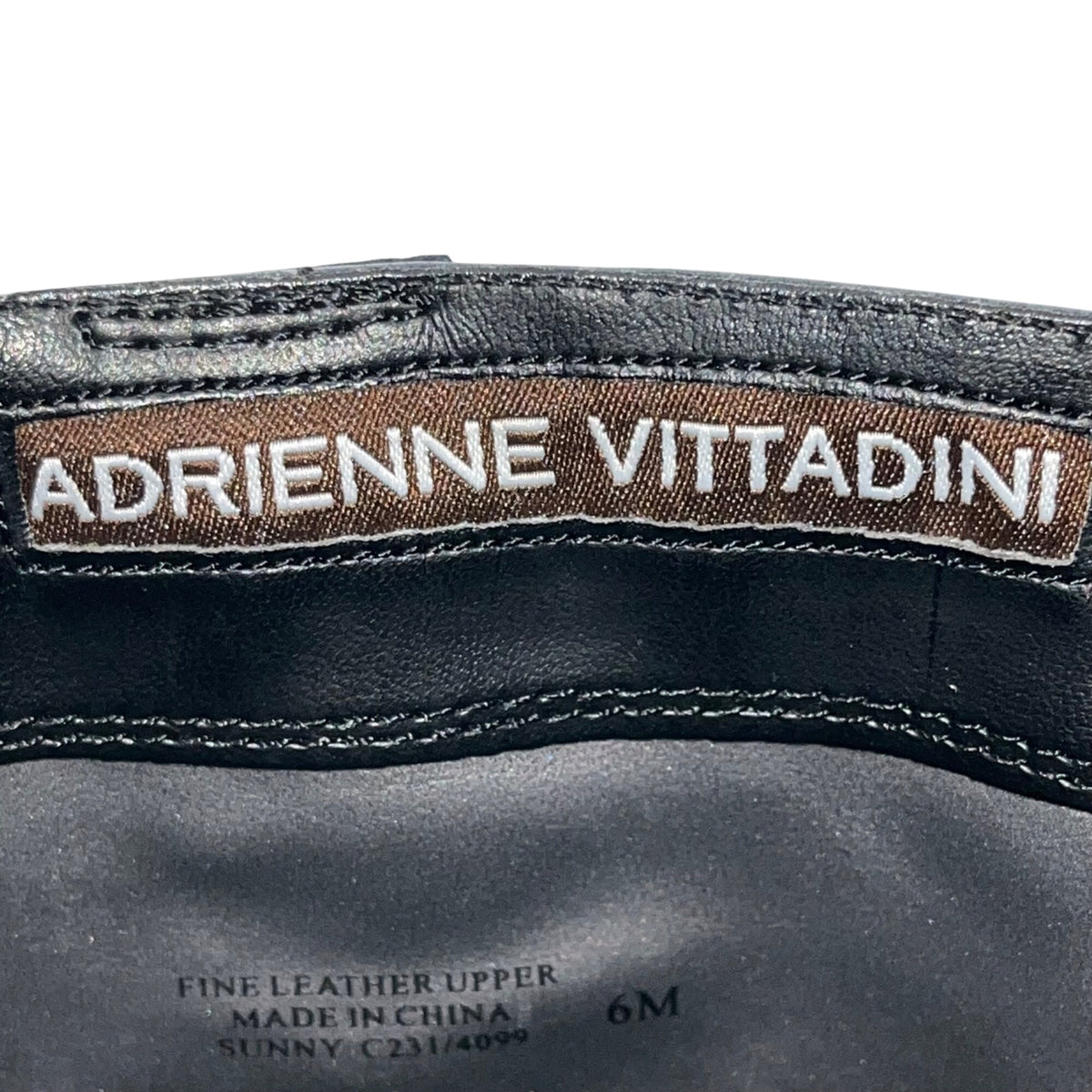 Adrienne Vittadini Women’s Black Leather Knee-High Almond Toe Sunny Boots Sz 6M