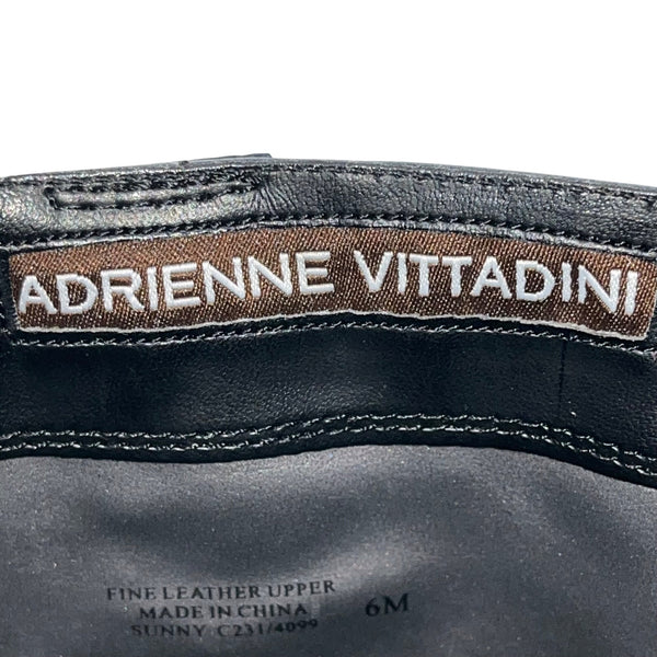 Adrienne Vittadini Women’s Black Leather Knee-High Almond Toe Sunny Boots Sz 6M