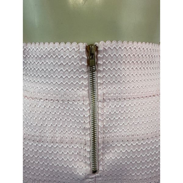 Honey Punch Light Pink Textured & Pleated Mini Bubble Skirt Size L