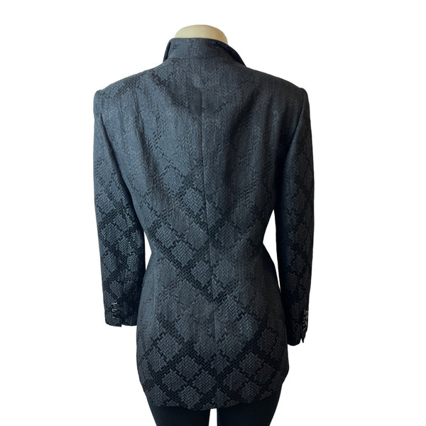 Christian Dior Women's Black Notched Collar Design Blazer