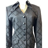 Christian Dior Women's Black Notched Collar Design Blazer