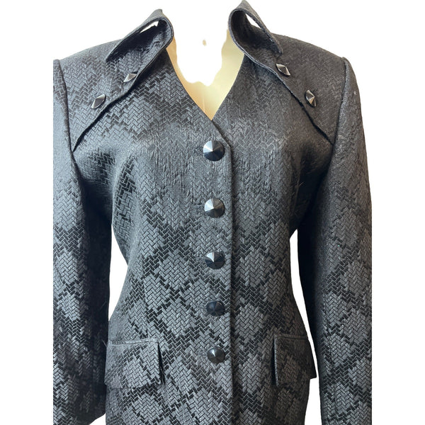 Christian Dior Women's Black Notched Collar Design Blazer