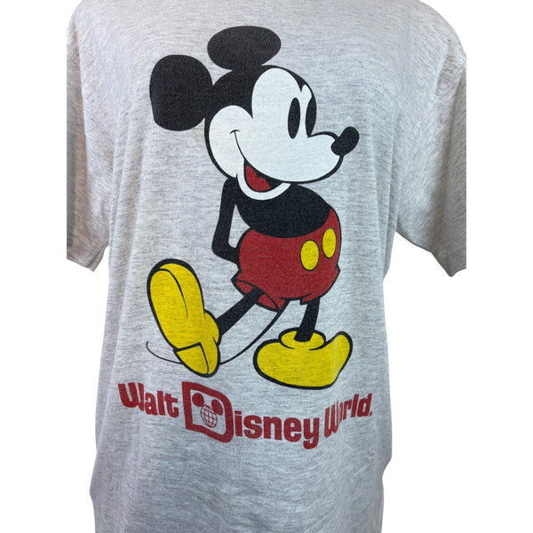 Vintage Walt Disney World Gray T-Shirt With Mickey Mouse Graphic Sz L 42-44