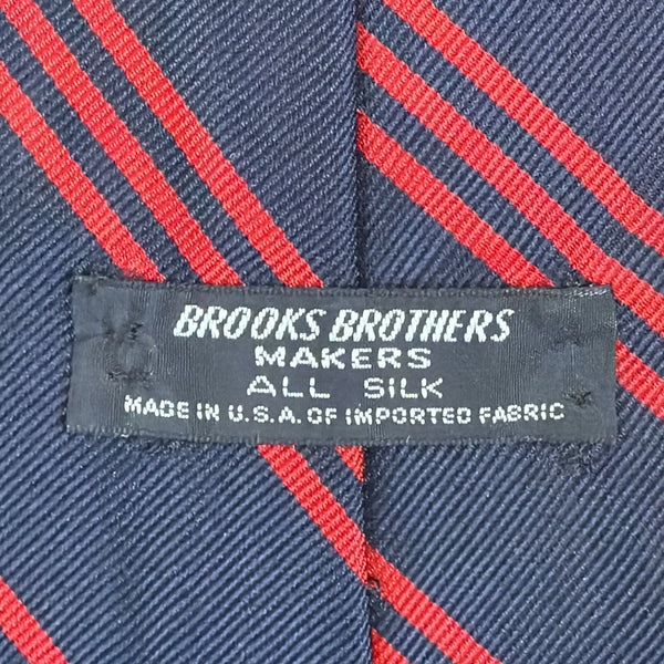 Vintage Brooks Brothers Navy & Red Silk Striped Tie All Season Classic