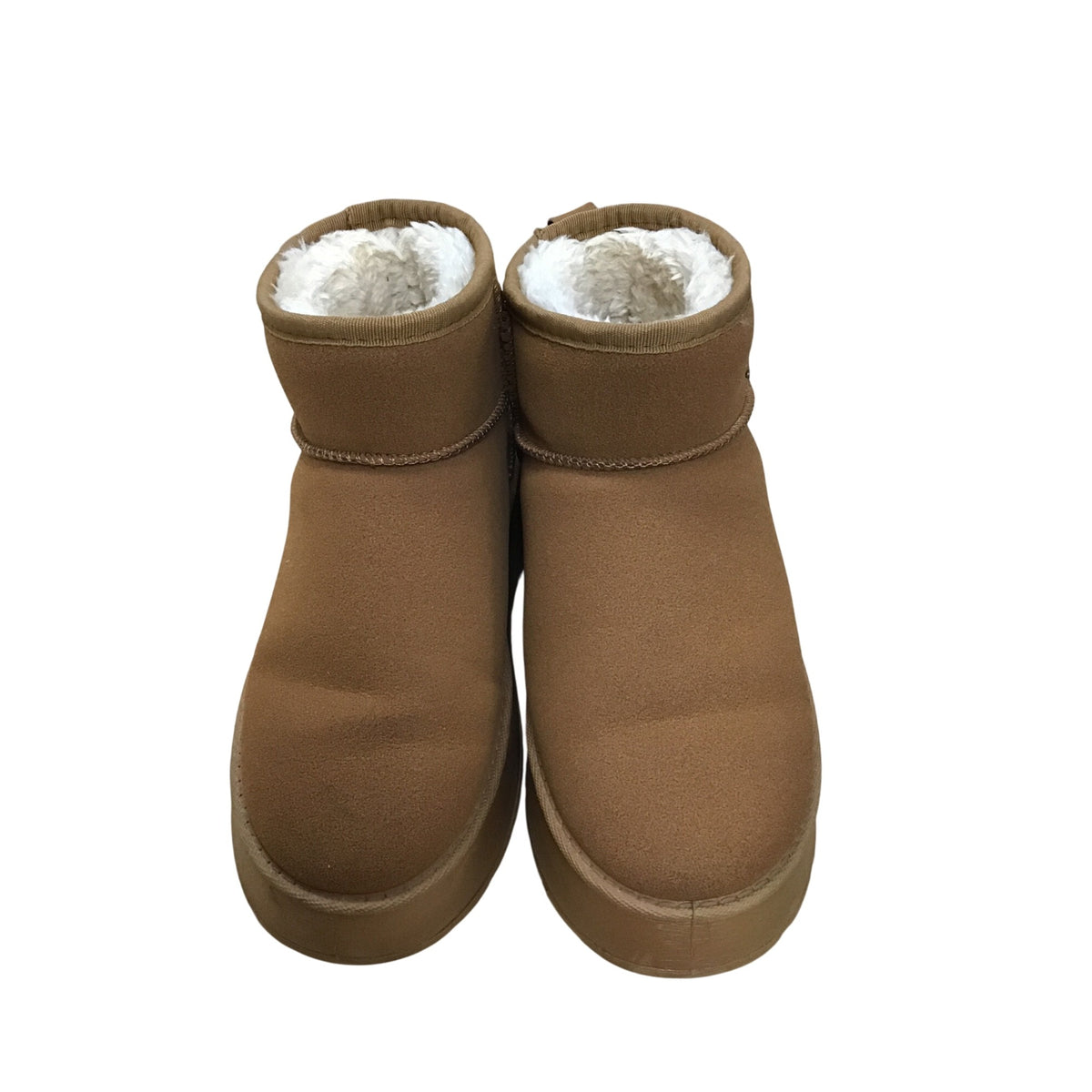 Sport Best Fashion Womens Brown Faux Suede & Faux Shearling Winter Boots Size 38