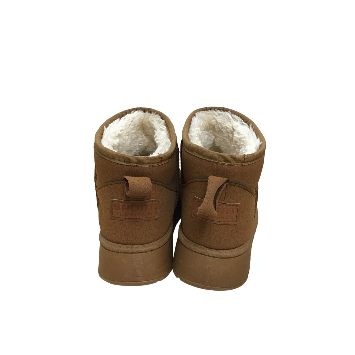 Sport Best Fashion Womens Brown Faux Suede & Faux Shearling Winter Boots Size 38