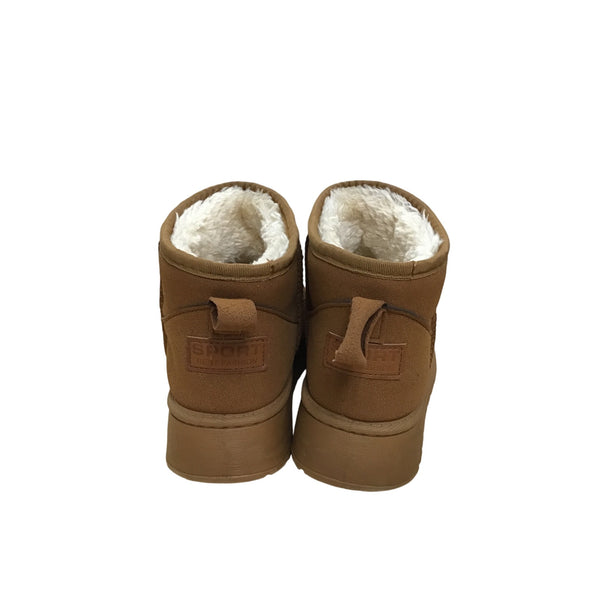 Sport Best Fashion Womens Brown Faux Suede & Faux Shearling Winter Boots Size 38