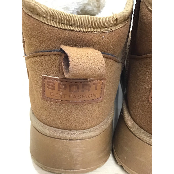 Sport Best Fashion Womens Brown Faux Suede & Faux Shearling Winter Boots Size 38