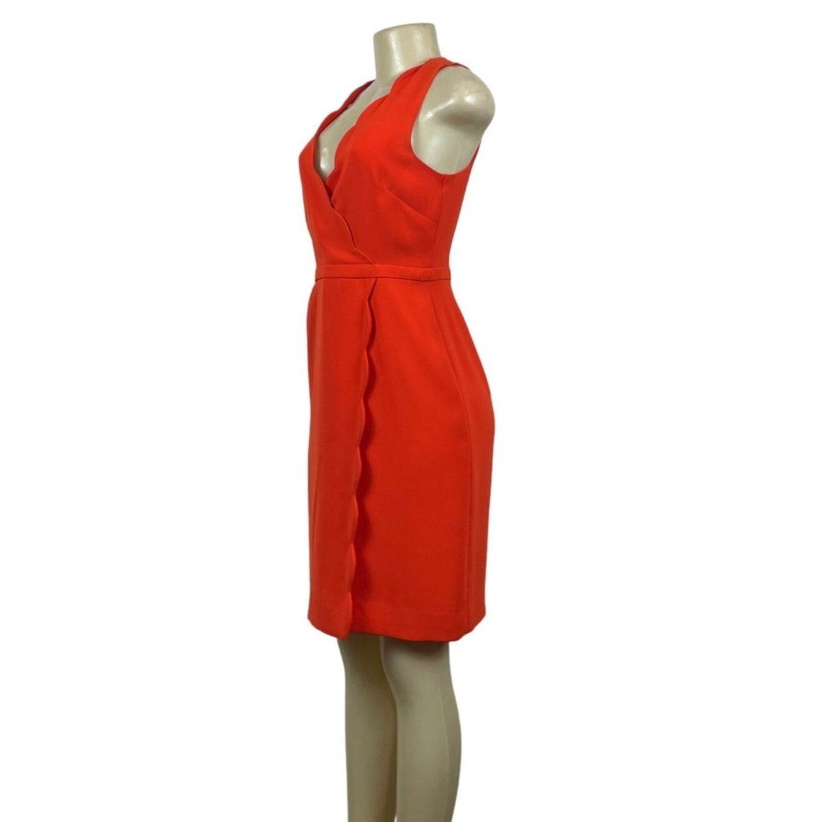 J.Crew Women's Orange Scallop Crepe Dress Sz 2