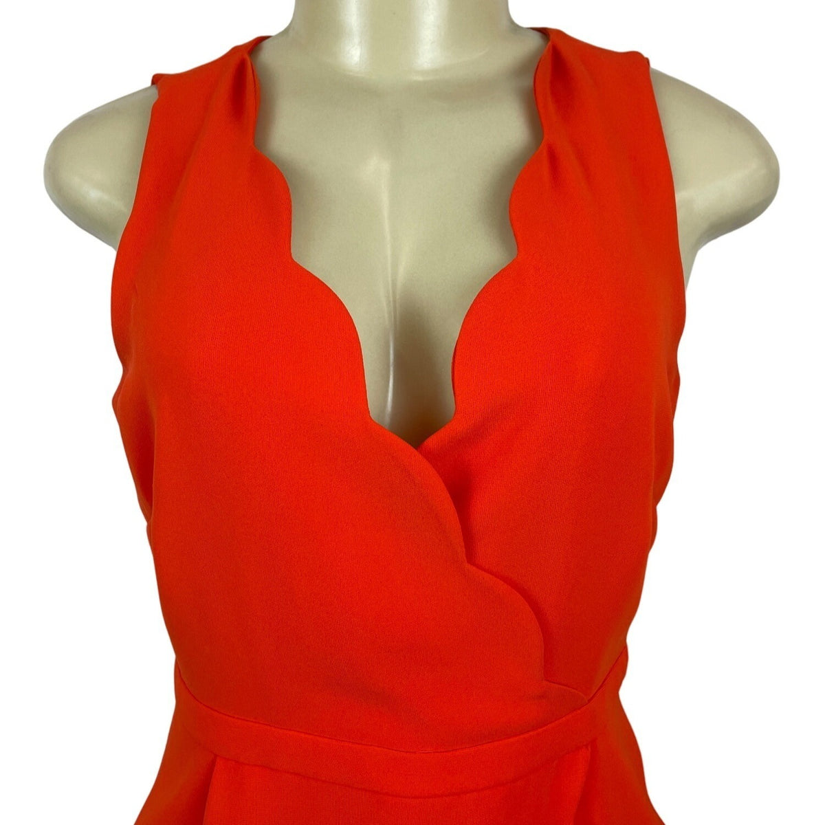 J.Crew Women's Orange Scallop Crepe Dress Sz 2