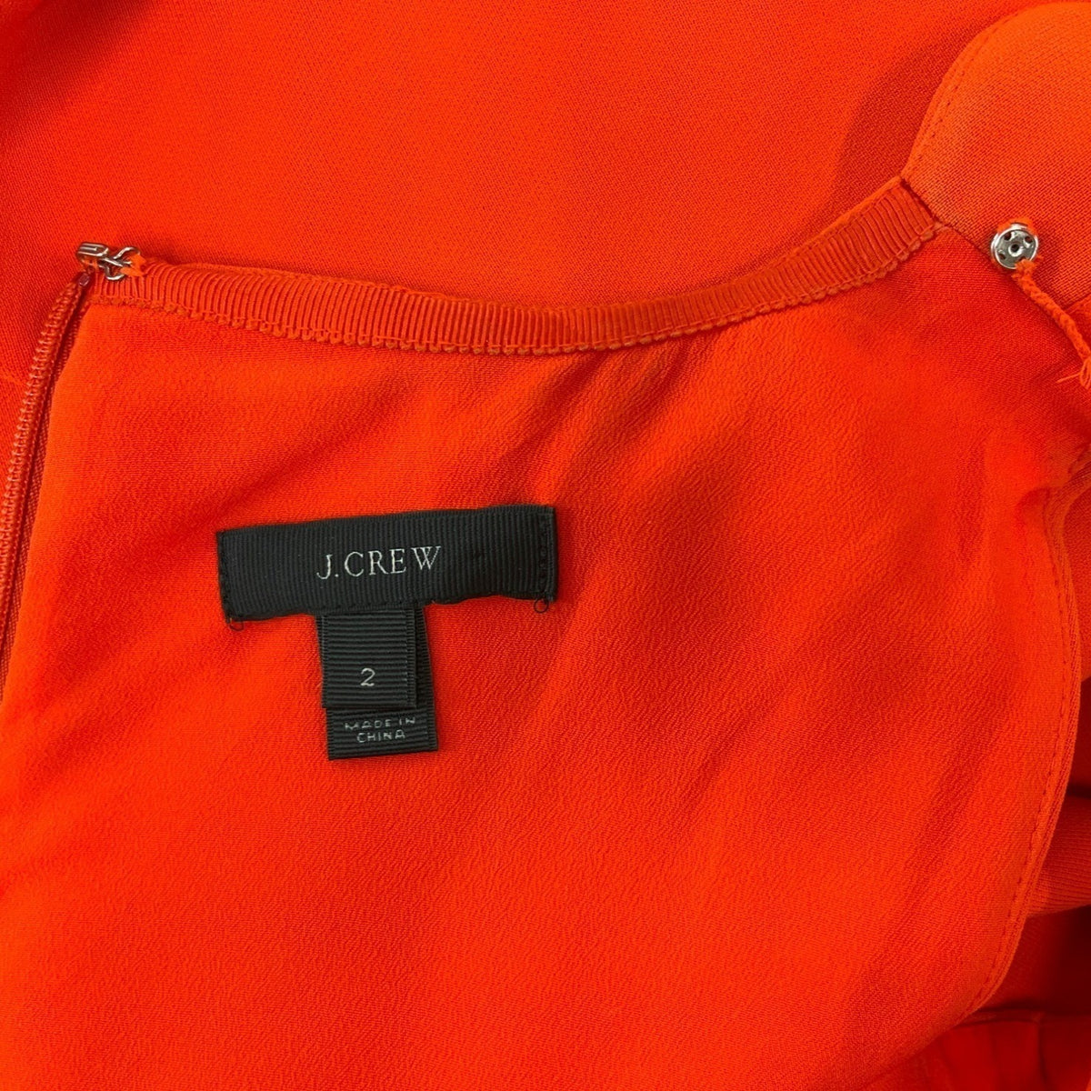 J.Crew Women's Orange Scallop Crepe Dress Sz 2