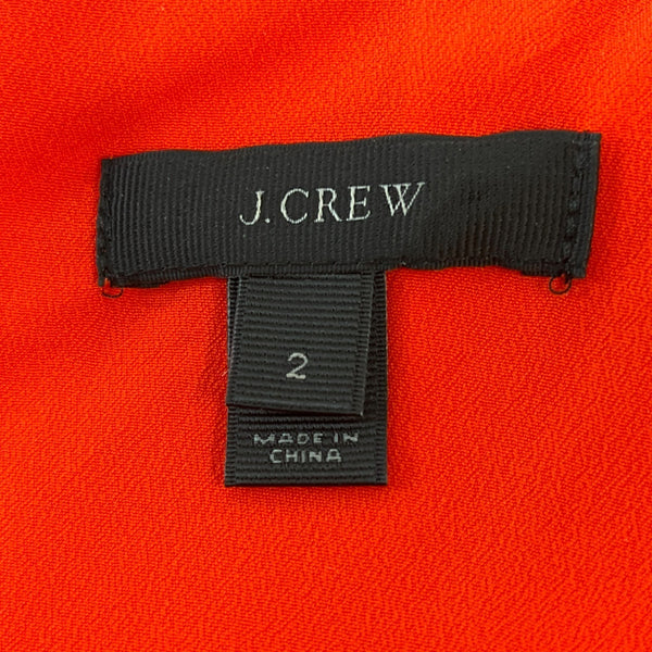 J.Crew Women's Orange Scallop Crepe Dress Sz 2