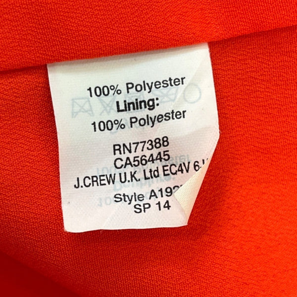 J.Crew Women's Orange Scallop Crepe Dress Sz 2