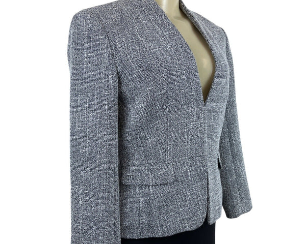 Ann Taylor Women's Grey Collarless Blazer Sz 2 (EUR 32) - NWT