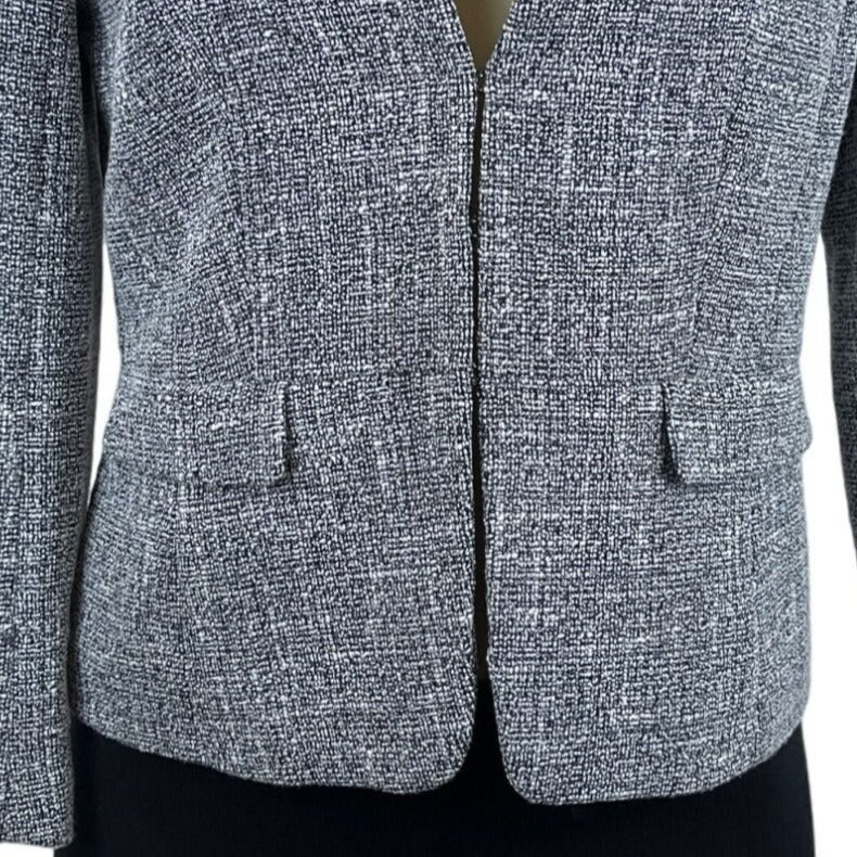 Ann Taylor Women's Grey Collarless Blazer Sz 2 (EUR 32) - NWT