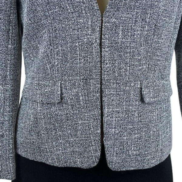 Ann Taylor Women's Grey Collarless Blazer Sz 2 (EUR 32) - NWT