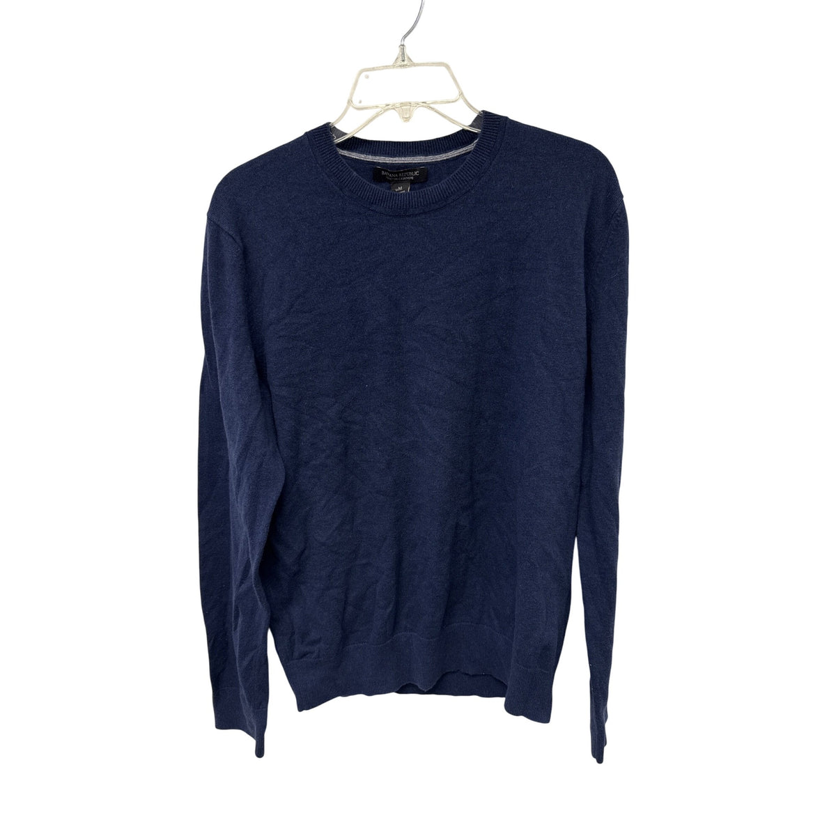 Banana Republic Mens Navy Cotton Cashmere Crewneck Sweater Medium Soft Knit Pullover