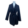 Ambiance Womens Black Polyester Belted Open-Front Coat Size M