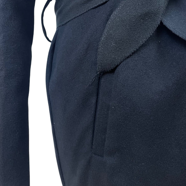 Ambiance Womens Black Polyester Belted Open-Front Coat Size M