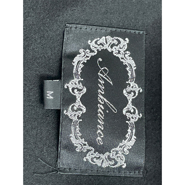 Ambiance Womens Black Polyester Belted Open-Front Coat Size M