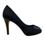 White House Black Market Women’s Black Satin London Peep Toe Heels 6.5M