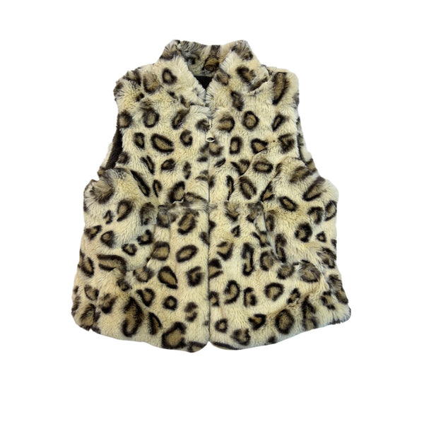 Widgeon Baby Leopard Print Faux Fur Vest Brown & Animal Pattern Size18M - New