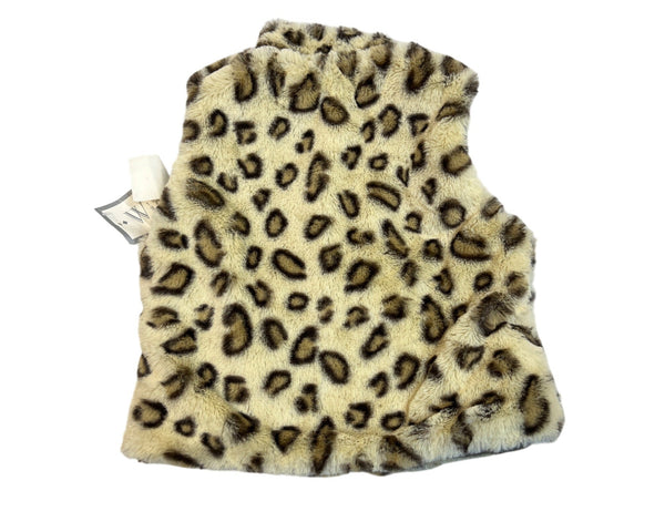 Widgeon Baby Leopard Print Faux Fur Vest Brown & Animal Pattern Size18M - New
