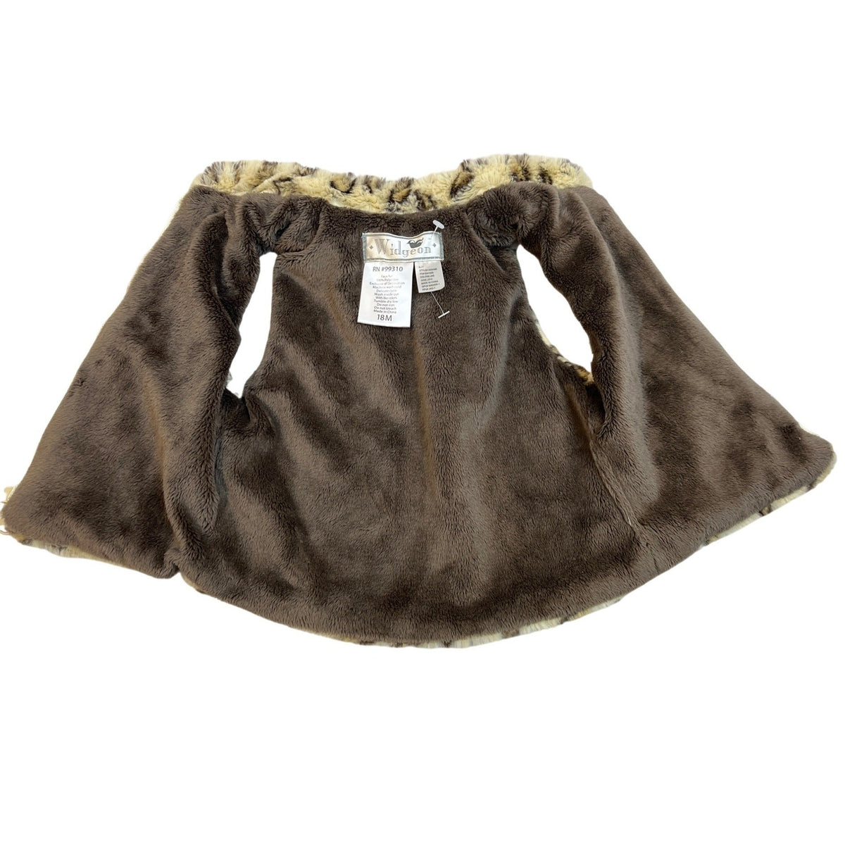 Widgeon Baby Leopard Print Faux Fur Vest Brown & Animal Pattern Size18M - New