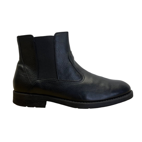 J. Murphy Men’s Black Leather Slip-On Style Twin Gore Ankle Boots Size 12M