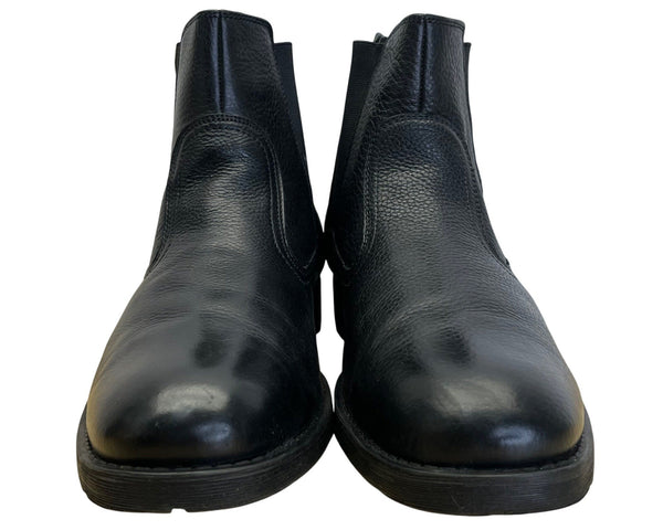 J. Murphy Men’s Black Leather Slip-On Style Twin Gore Ankle Boots Size 12M