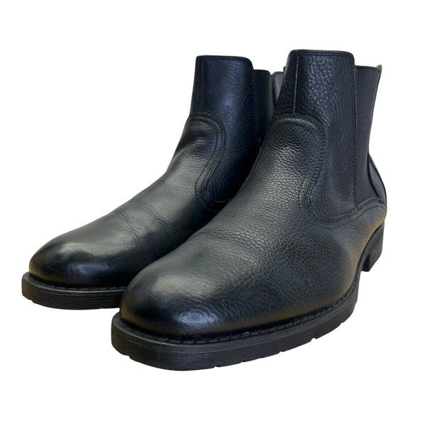 J. Murphy Men’s Black Leather Slip-On Style Twin Gore Ankle Boots Size 12M