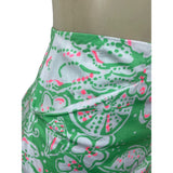 Lilly Pulitzer Green Floral Print Skirt With Lace Trim Size 4- New