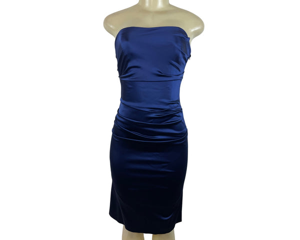 Nicole Hiller Collection Strapless Navy Blue Cocktail Dress Size 4
