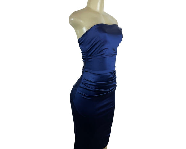 Nicole Hiller Collection Strapless Navy Blue Cocktail Dress Size 4