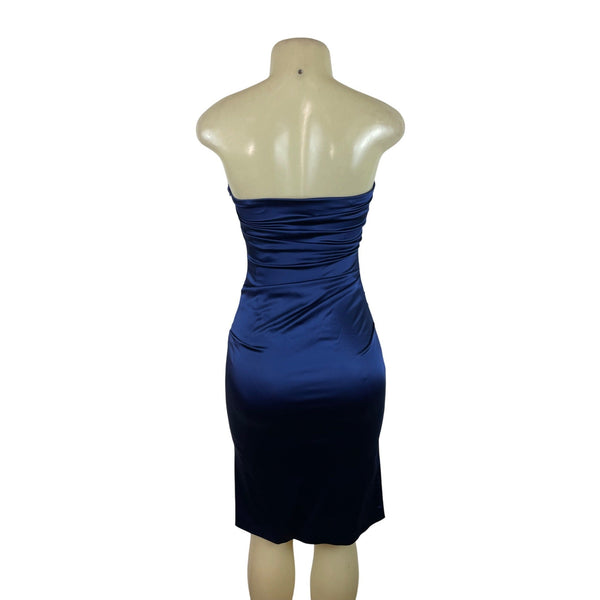 Nicole Hiller Collection Strapless Navy Blue Cocktail Dress Size 4