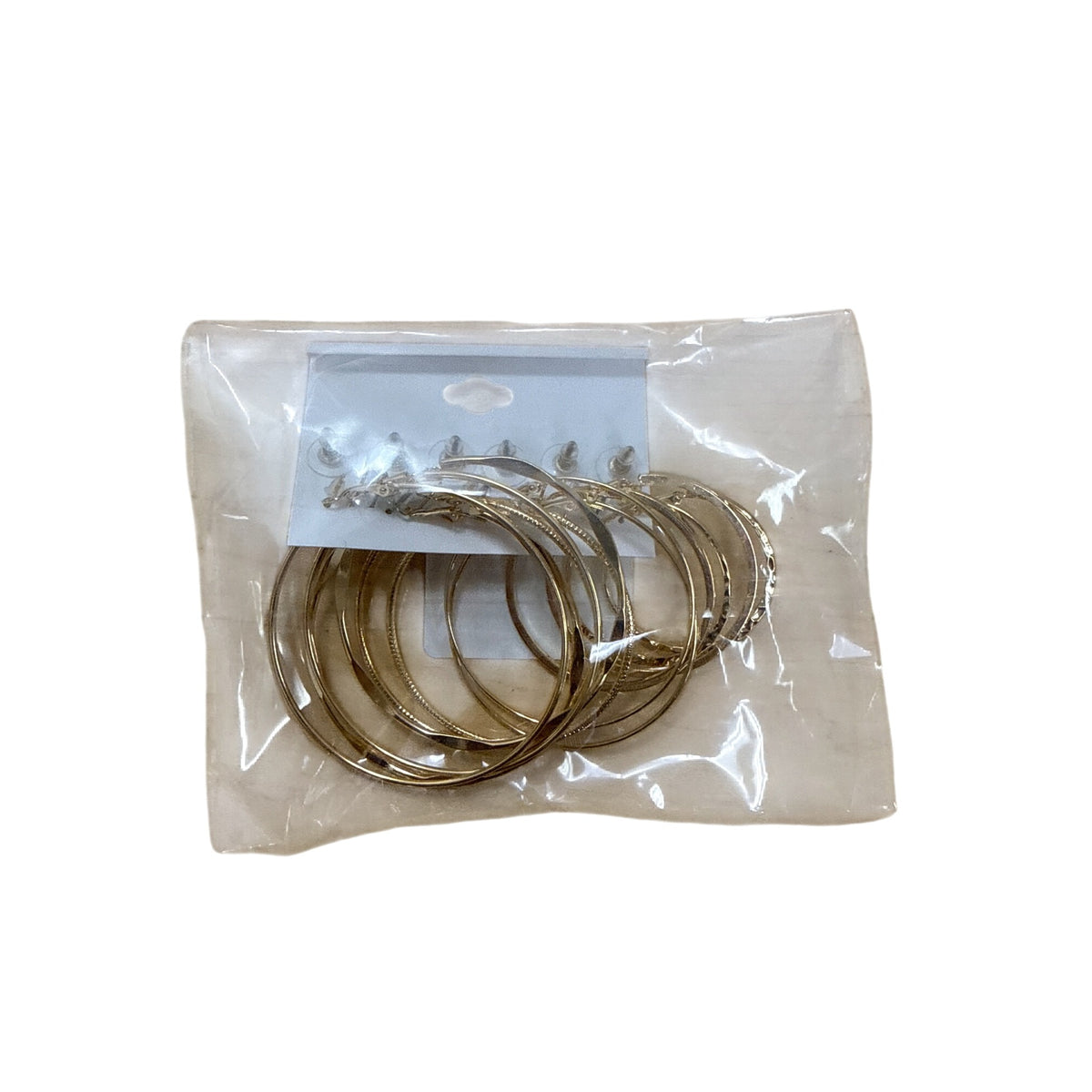 Nordstrom Womens Gold Metal Crystal & Ivory 9-Pack Hoops & Stud Earrings One Size