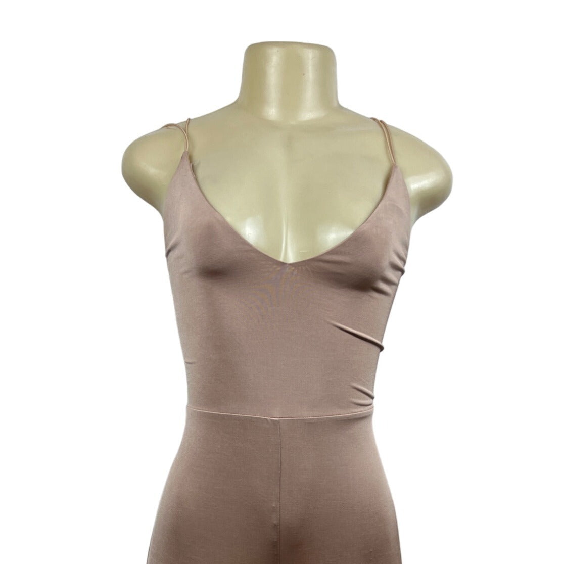ASOS Womens Sleeveless Cross-Back Beige Jumpsuit W/ Wide-Leg Design Sz 10 - New
