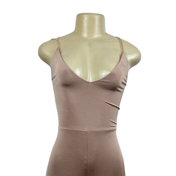 ASOS Womens Sleeveless Cross-Back Beige Jumpsuit W/ Wide-Leg Design Sz 10 - New
