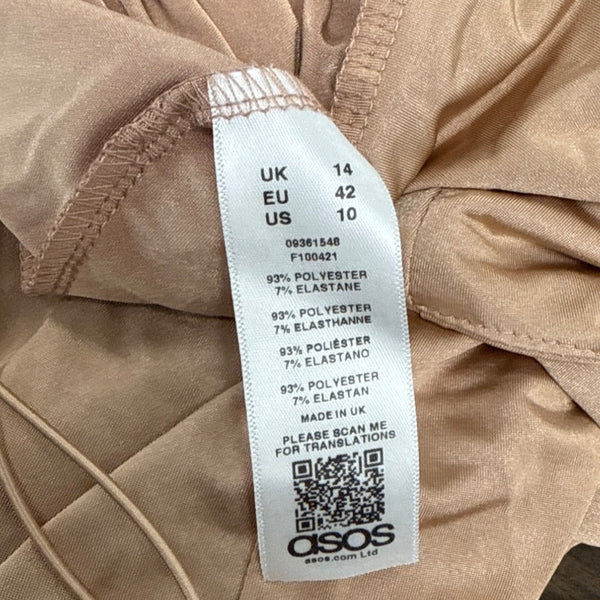 ASOS Womens Sleeveless Cross-Back Beige Jumpsuit W/ Wide-Leg Design Sz 10 - New