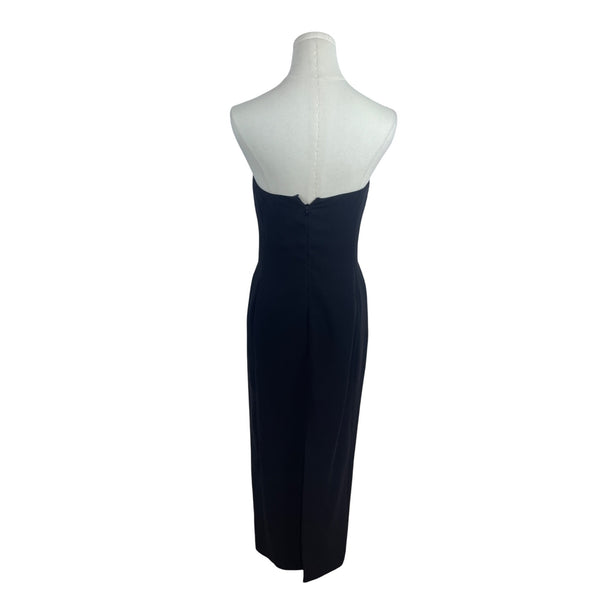 Helen Morley Strapless Black Midi Dress W/ Glitter Bust & Sheer Wrap Szize 10