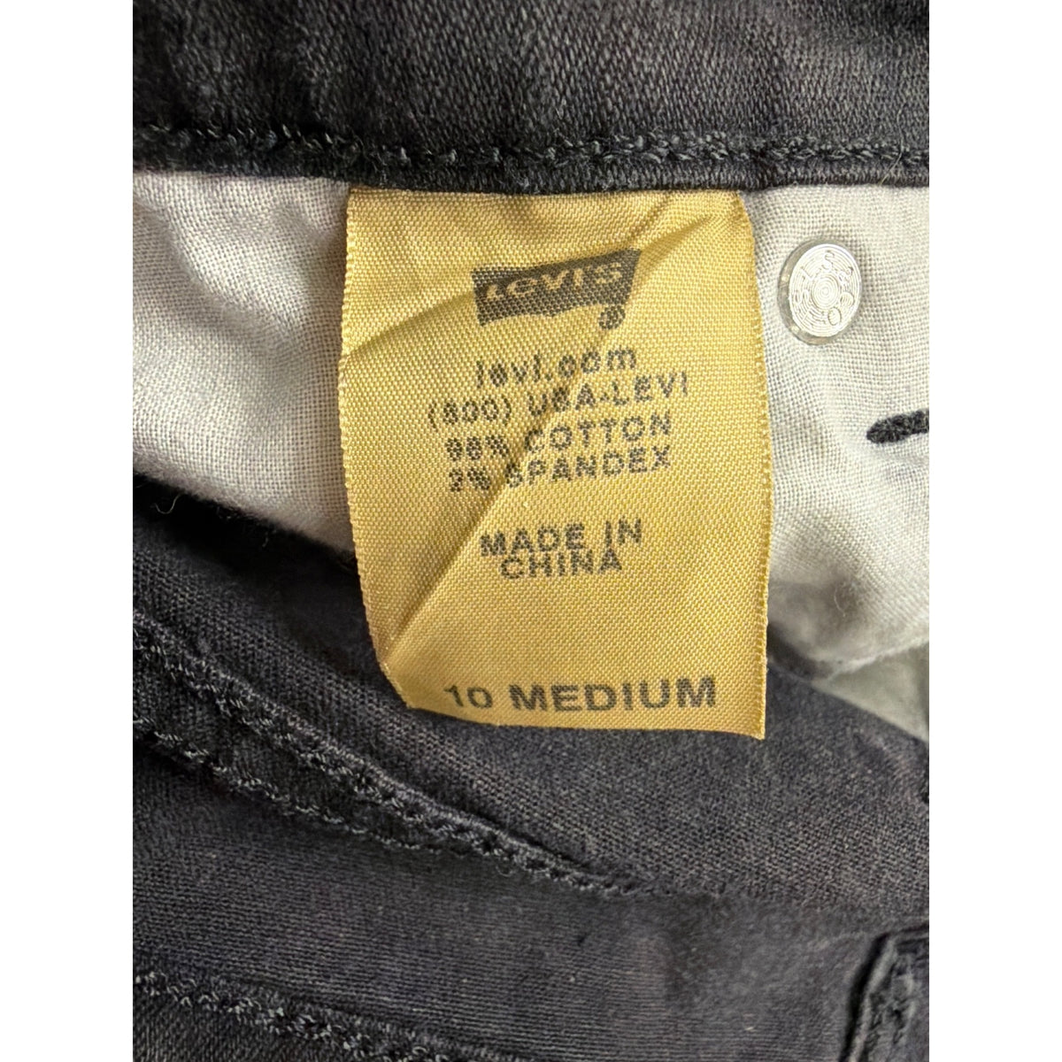 Levis Womens Black Denim Boot Cut 512 Jeans Mid Rise Stretch Sz10 Medium