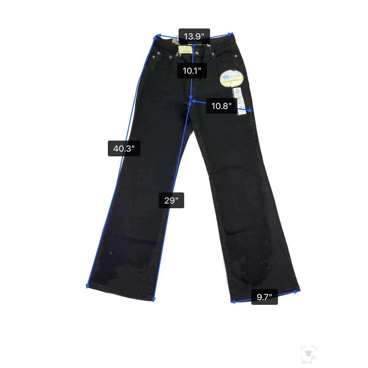 Levis Womens Black Denim Boot Cut 512 Jeans Mid Rise Stretch Sz10 Medium