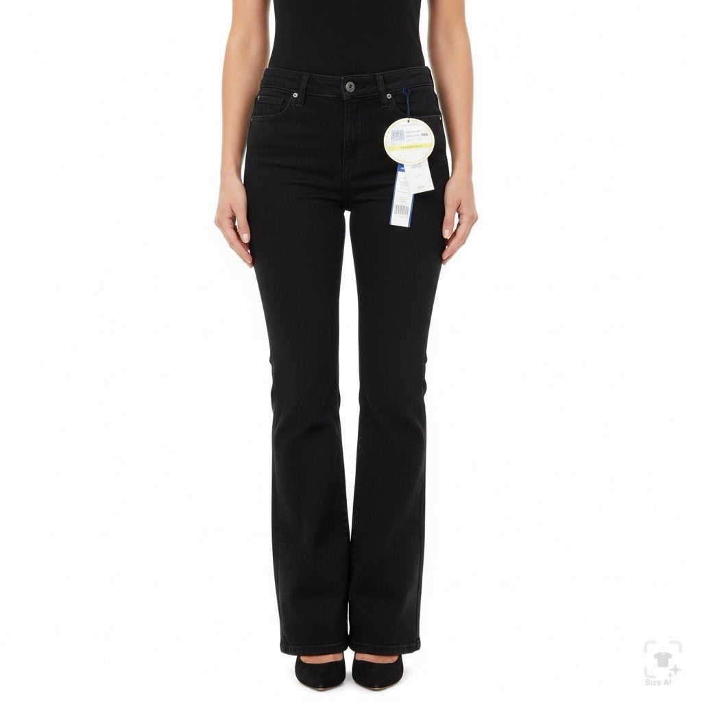 Levis Womens Black Denim Boot Cut 512 Jeans Mid Rise Stretch Sz10 Medium