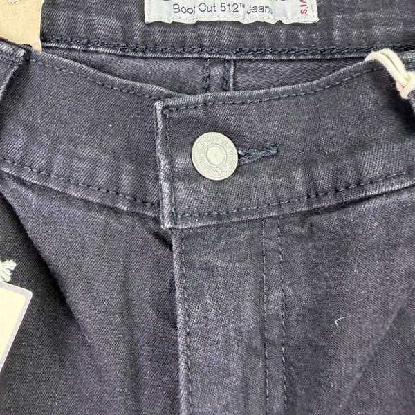 Levis Womens Black Denim Boot Cut 512 Jeans Mid Rise Stretch Sz10 Medium