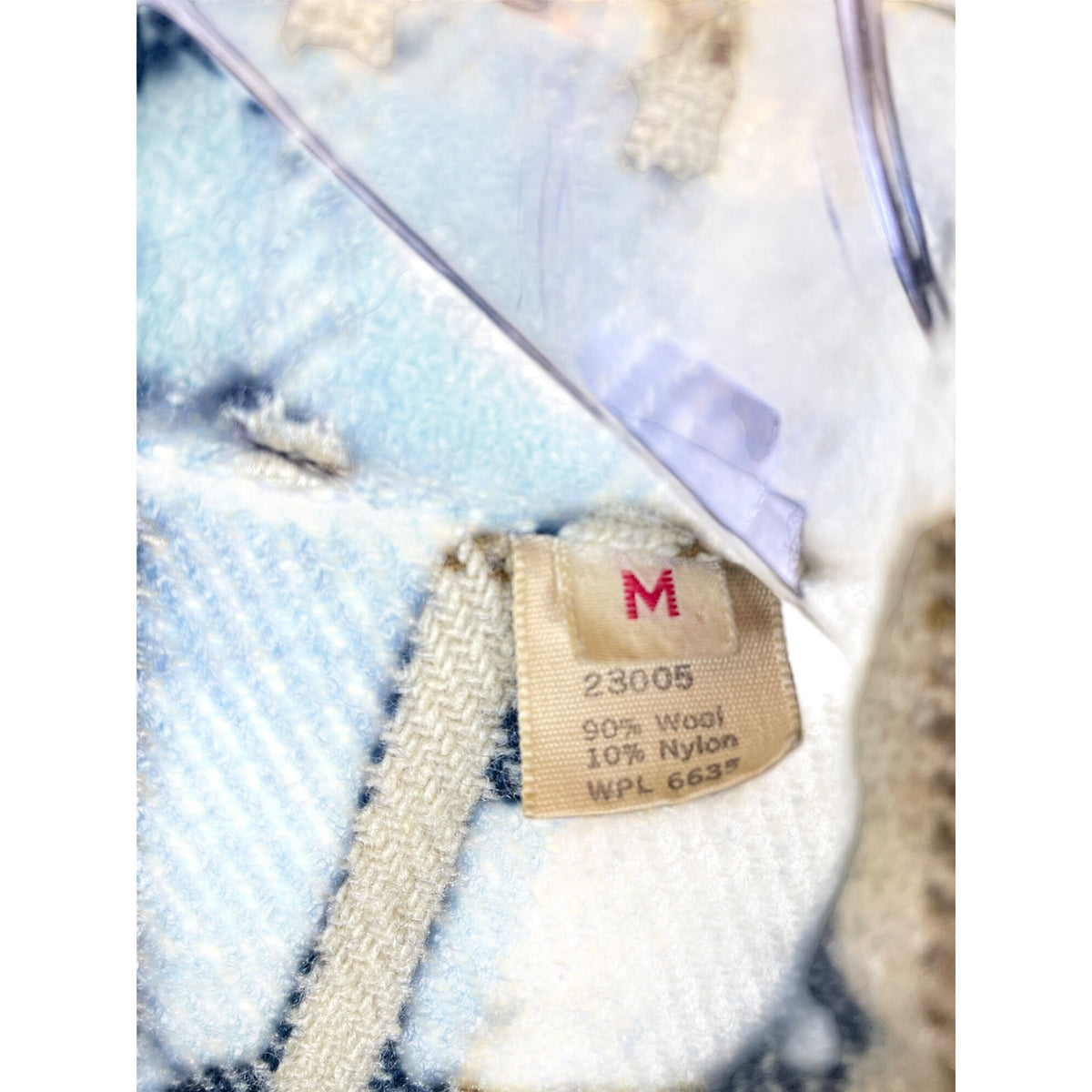 Woolrich Mens Blue Tan Plaid Wool Blend Button-Up Heavyweight Jacket Size M