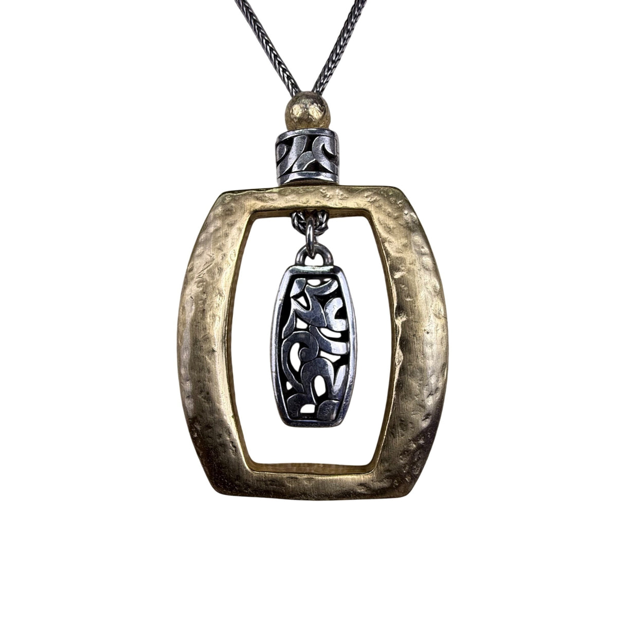 Betsey Johnson Womens Gold Tone & Silver Tone Pendant Necklace Adjustable Chain