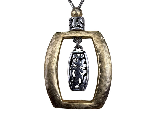 Betsey Johnson Womens Gold Tone & Silver Tone Pendant Necklace Adjustable Chain