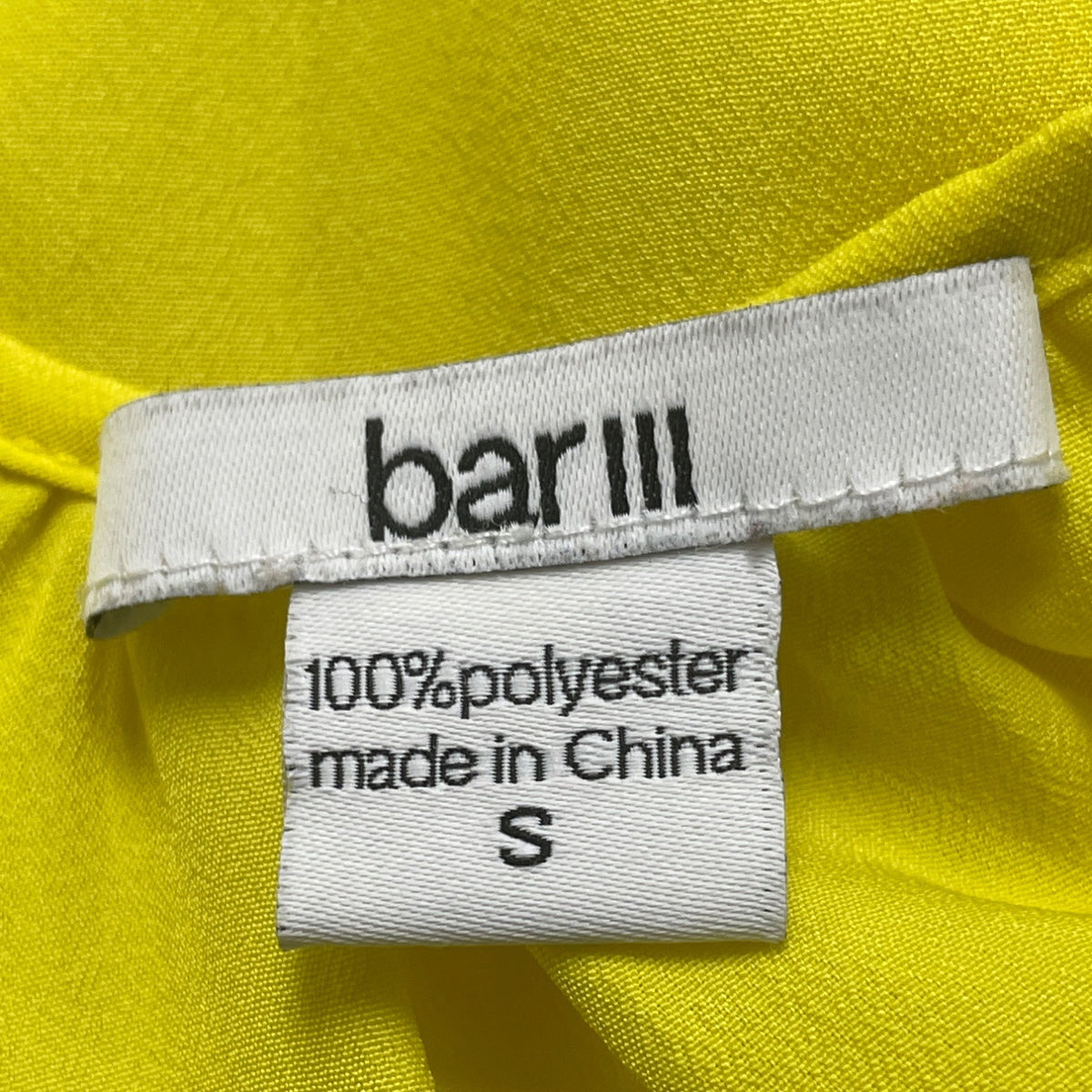 Bar III Women's Yellow Sleeveless Halter Dress W/ Tie Waist & Gray Hem Sz S